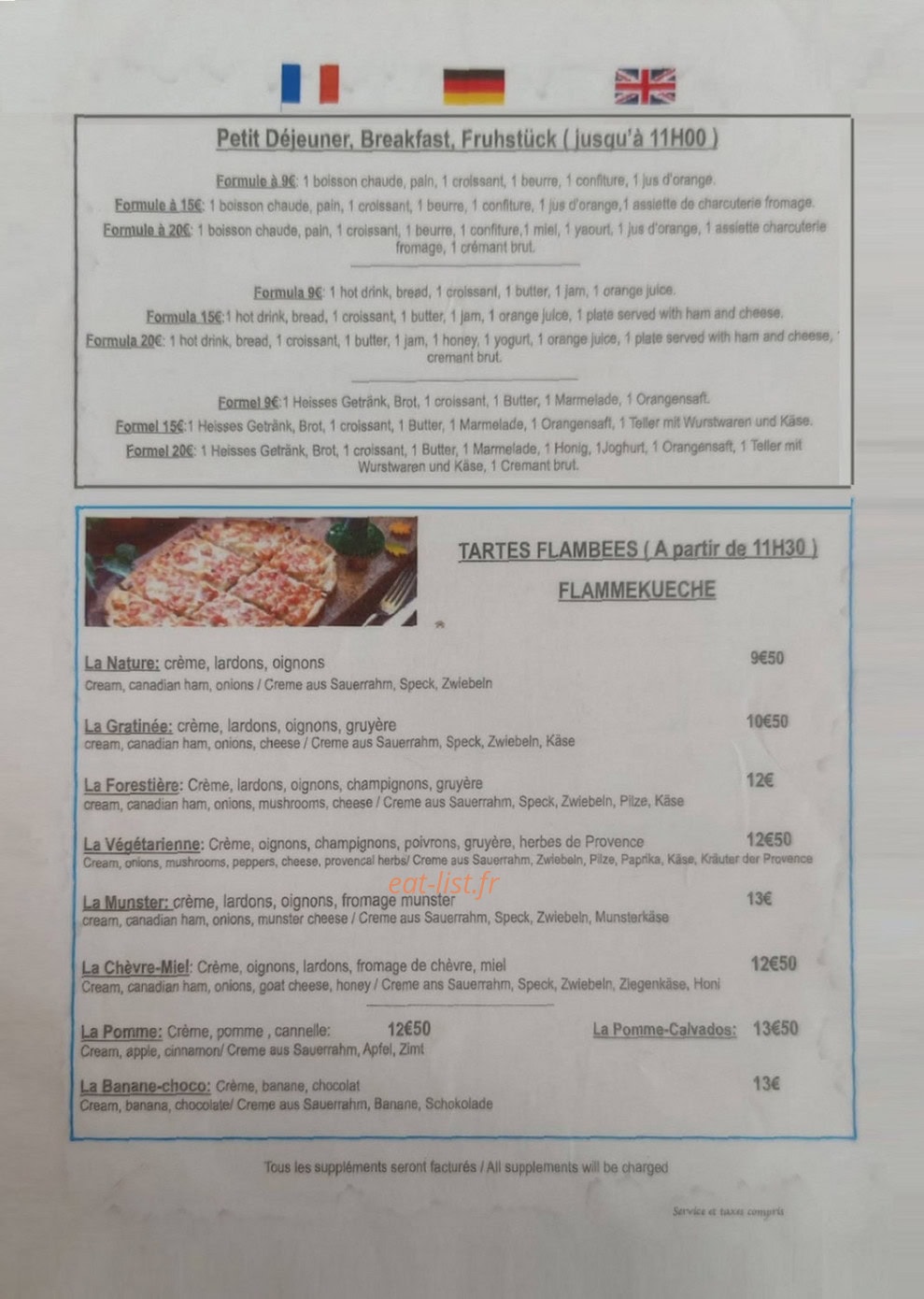 La Terrasse du Marché — carte page 1