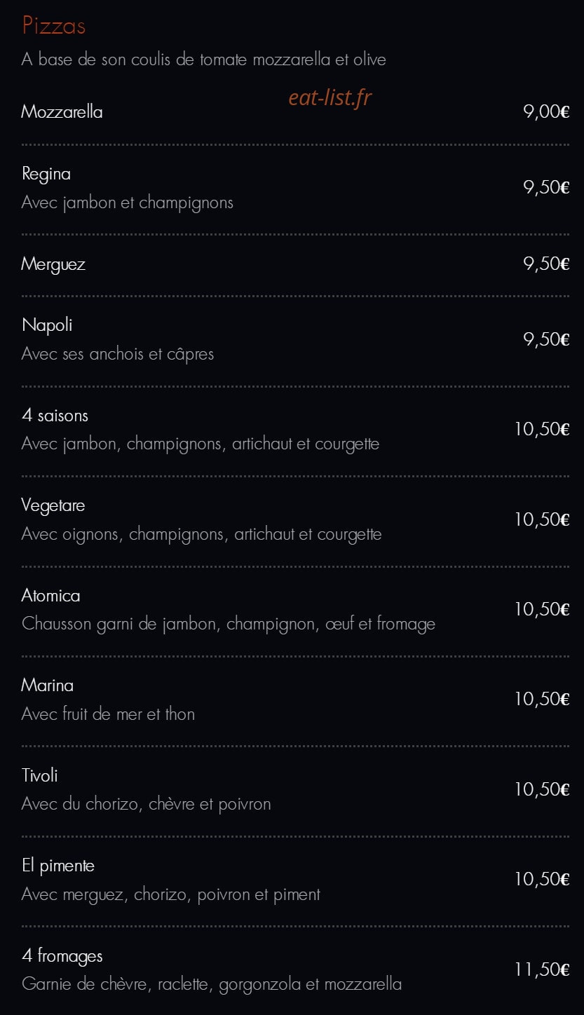 La Trattoria — carte page 4