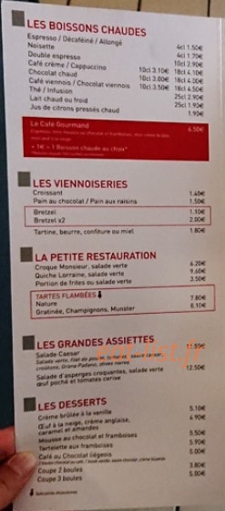 Le Bistrot de la gare — carte page 1