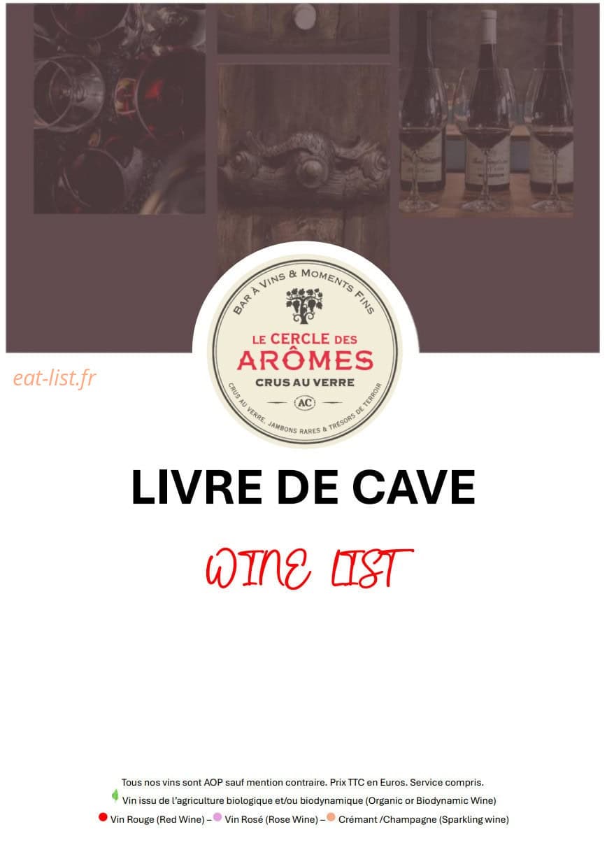 Le Cercle des Arômes — carte page 1