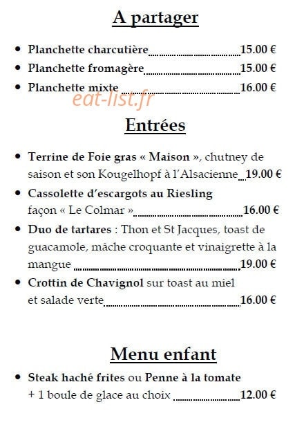 Le Colmar — carte page 1