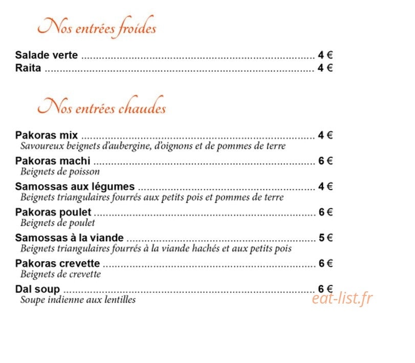 Le Maharaja — carte page 1