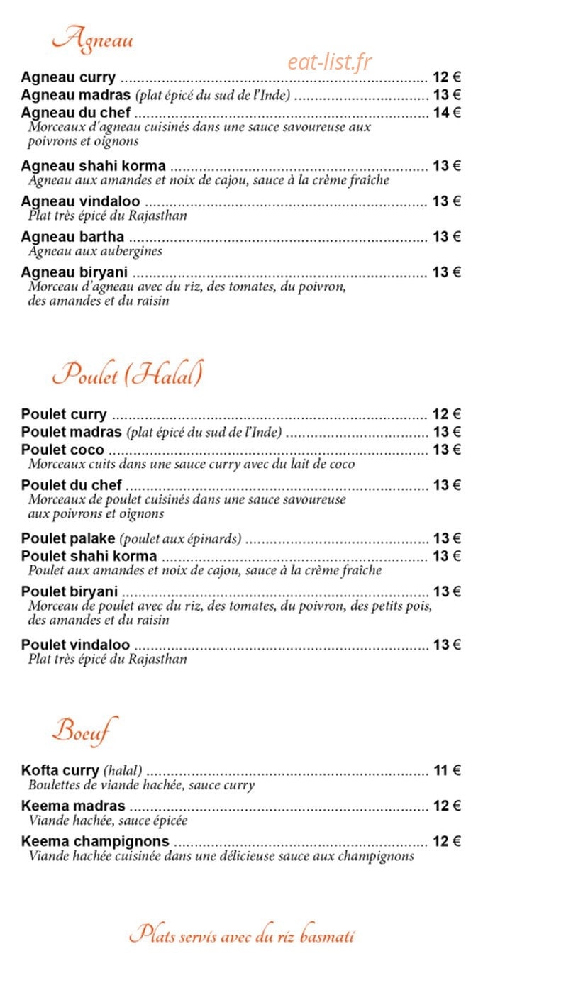 Le Maharaja — carte page 3
