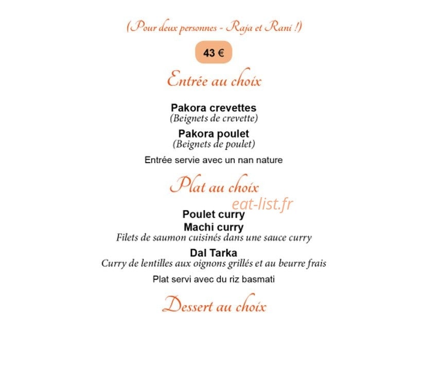 Le Maharaja — carte page 5