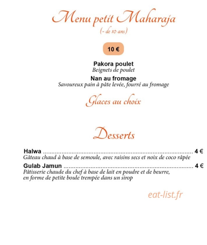 Le Maharaja — carte page 7