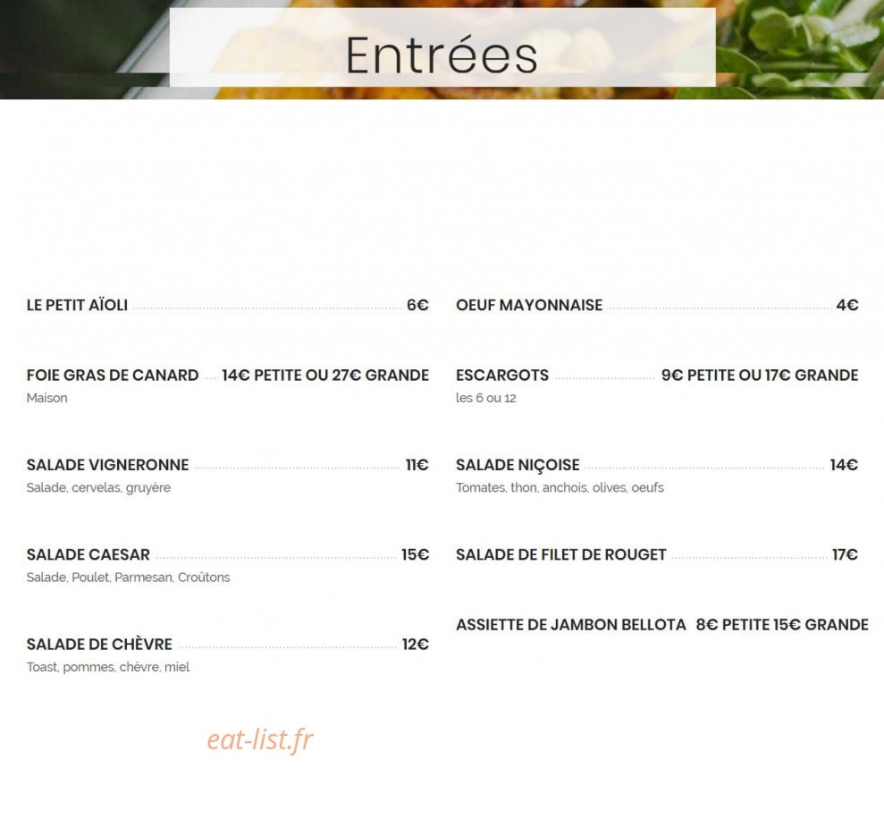 Le Zinc — carte page 2