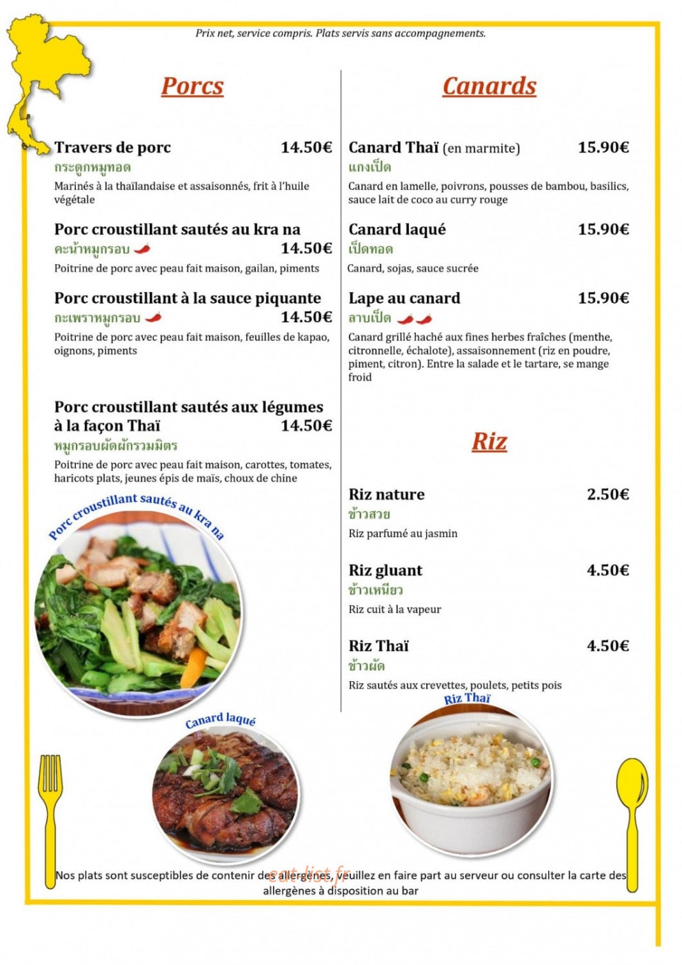 Muang Thai — carte page 7