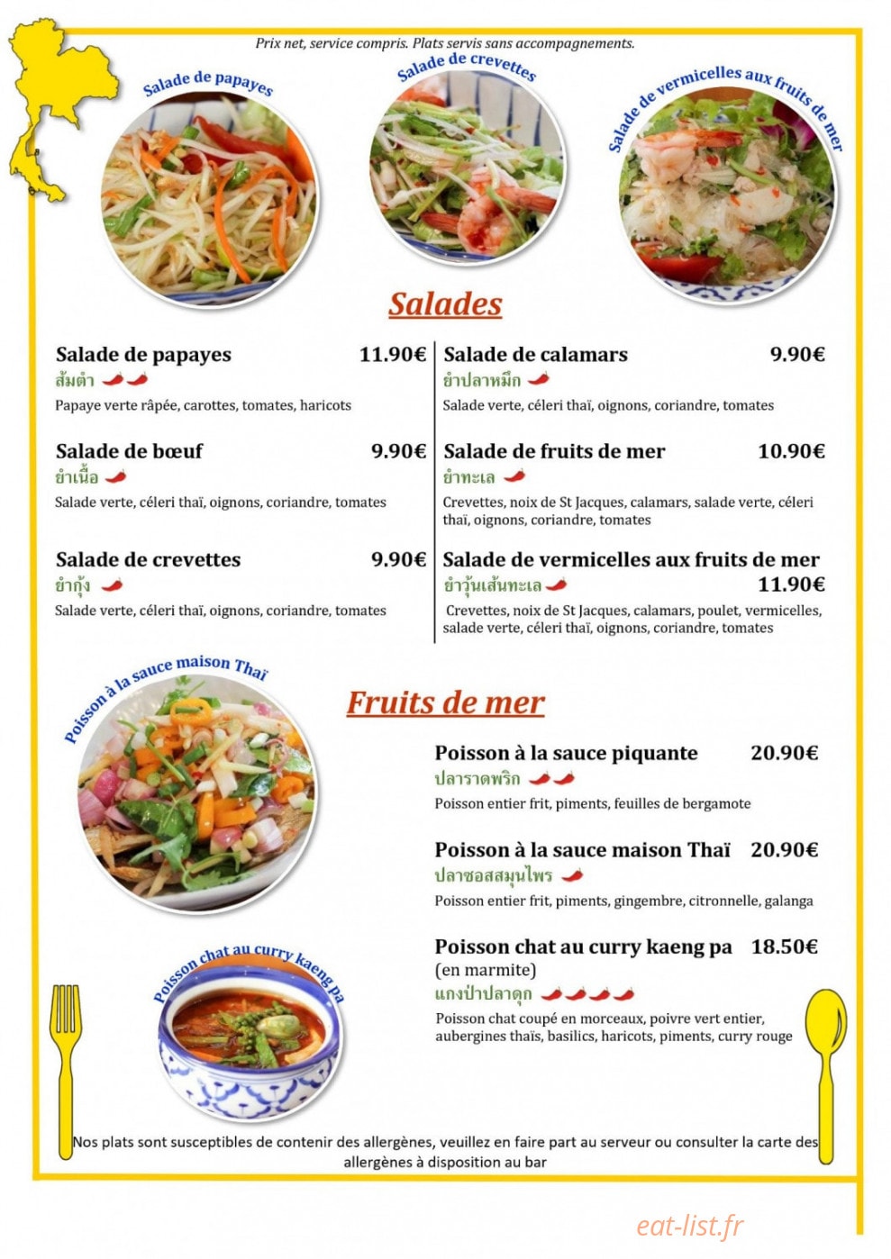 Muang Thai — carte page 1