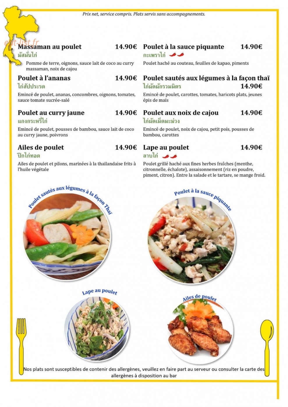 Muang Thai — carte page 9