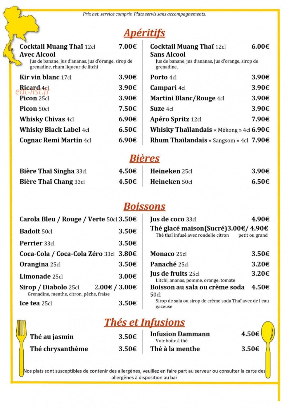 Muang Thai — carte page 13
