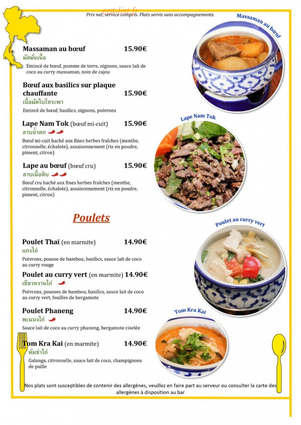 Muang Thai — carte page 8