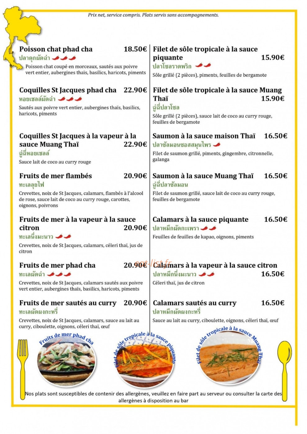 Muang Thai — carte page 2