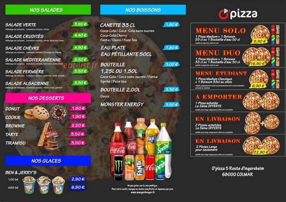 O'pizza — carte page 4