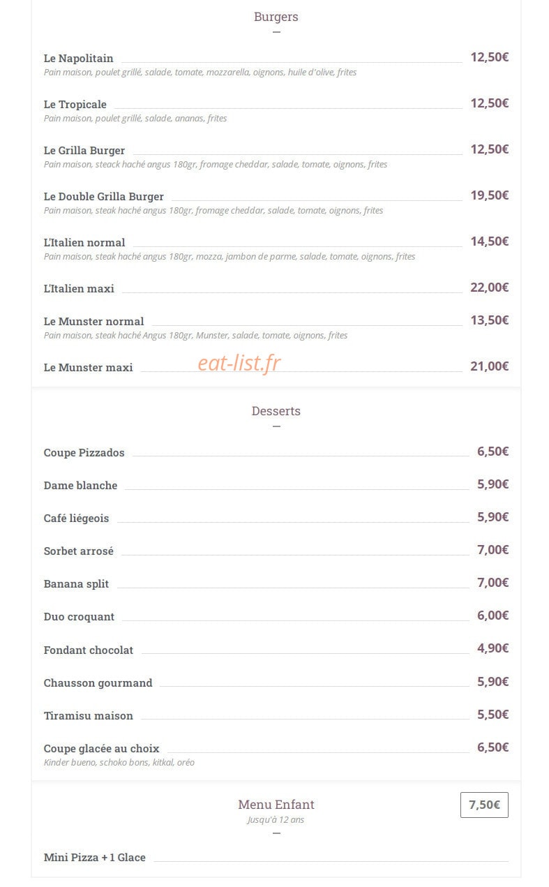 PizzaDos — carte page 4