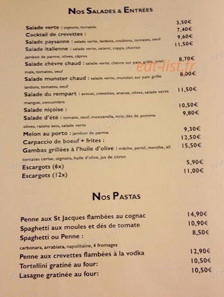 Pizzéria Du Rempart — carte page 4