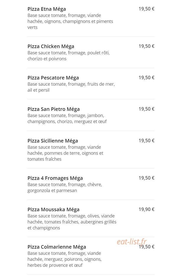 Rapido pizza — carte page 15