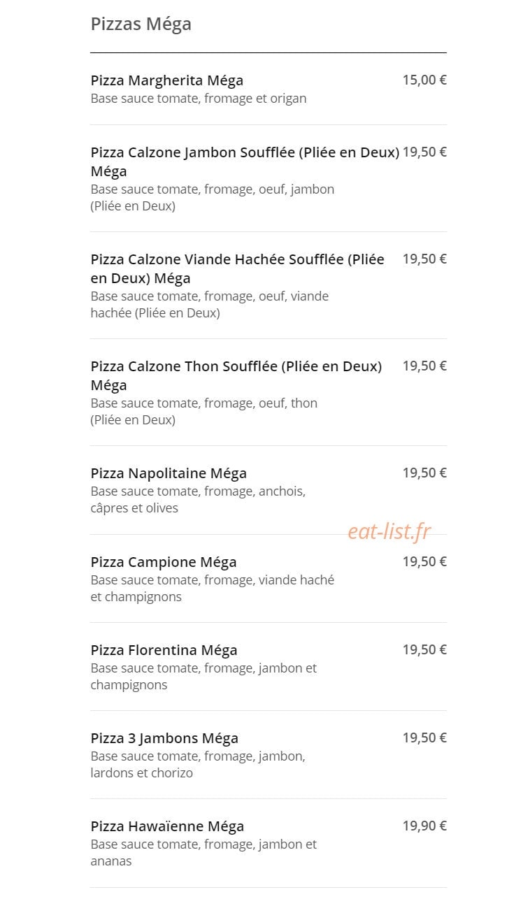 Rapido pizza — carte page 14