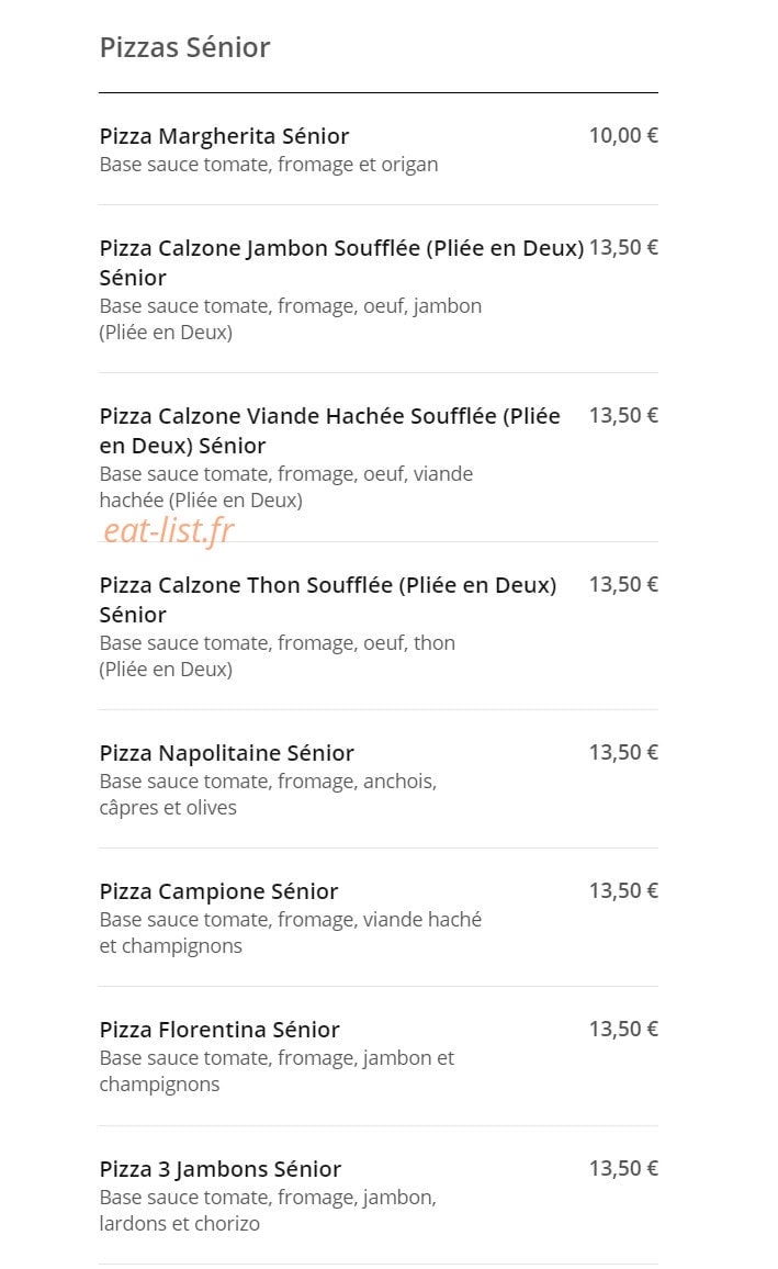 Rapido pizza — carte page 10