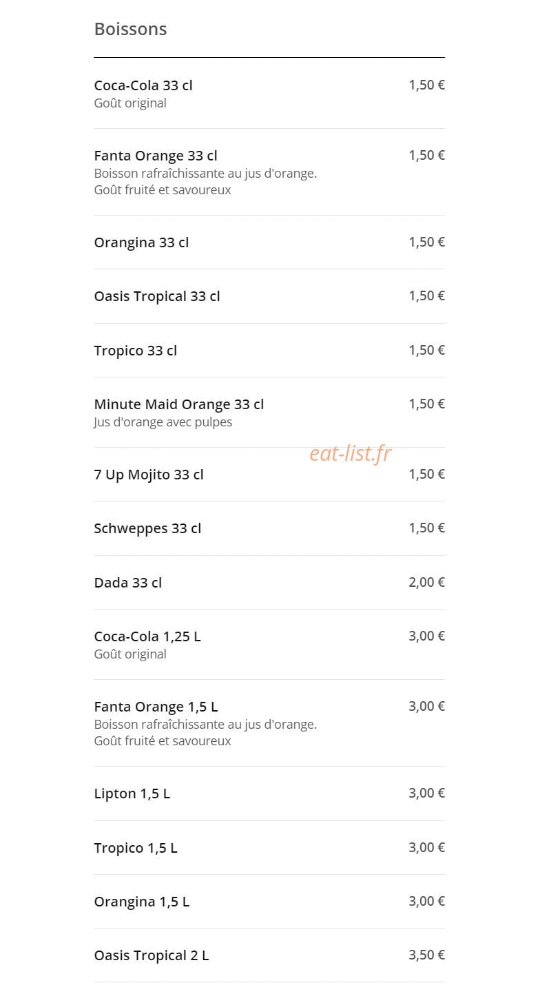 Rapido pizza — carte page 24