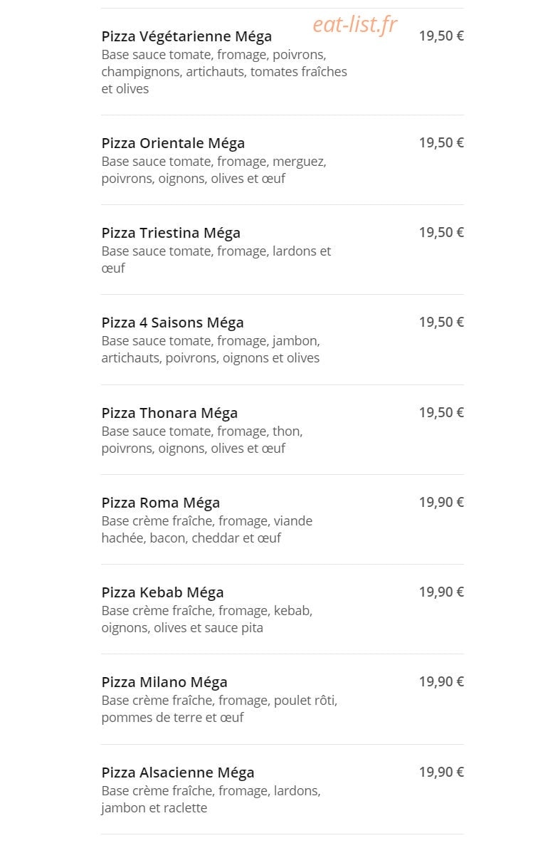 Rapido pizza — carte page 16