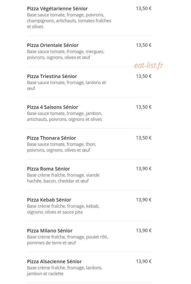 Rapido pizza — carte page 12