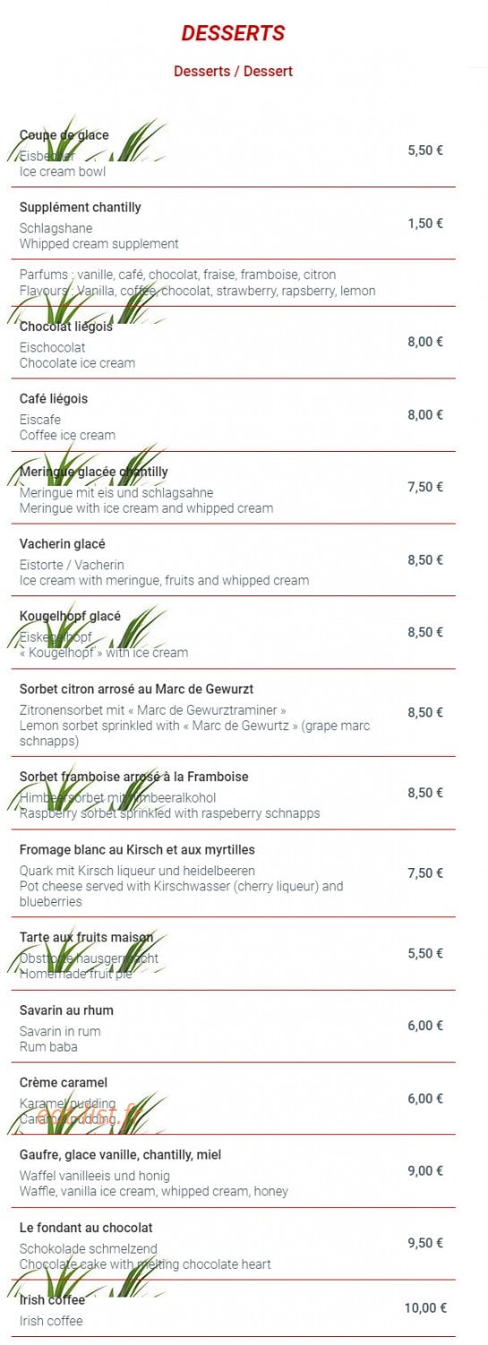 Restaurant du Ladhof — carte page 6