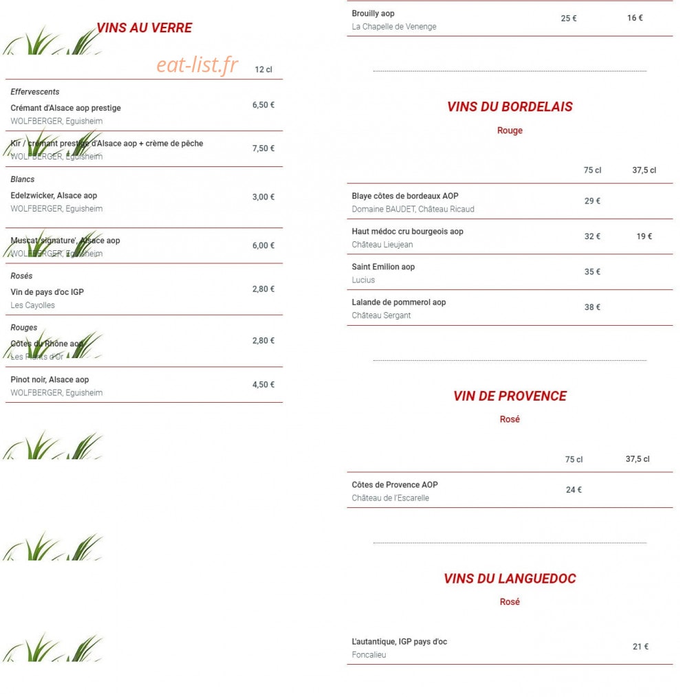 Restaurant du Ladhof — carte page 9