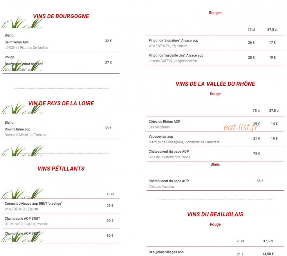 Restaurant du Ladhof — carte page 8