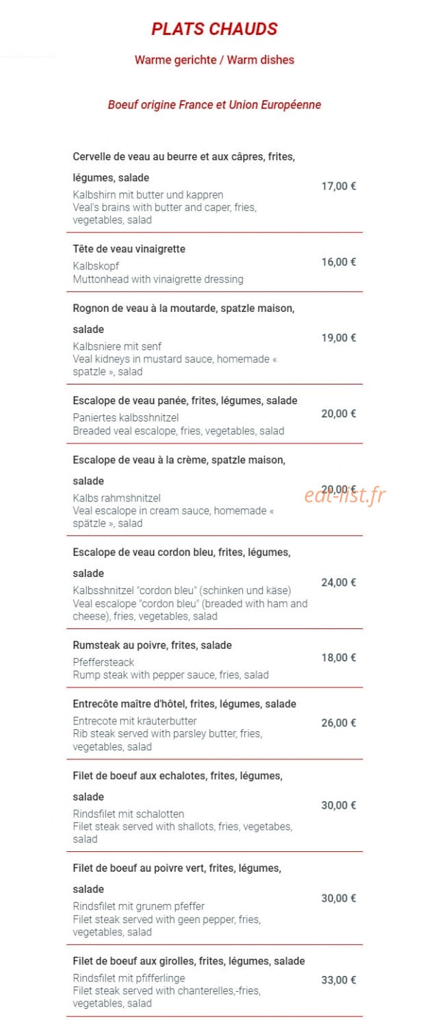 Restaurant du Ladhof — carte page 4