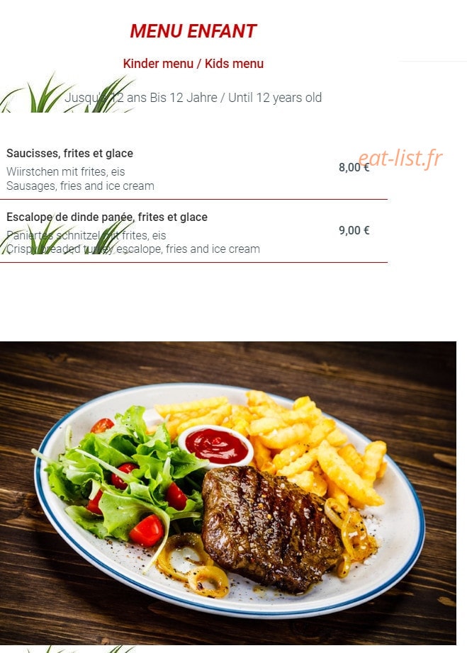 Restaurant du Ladhof — carte page 3