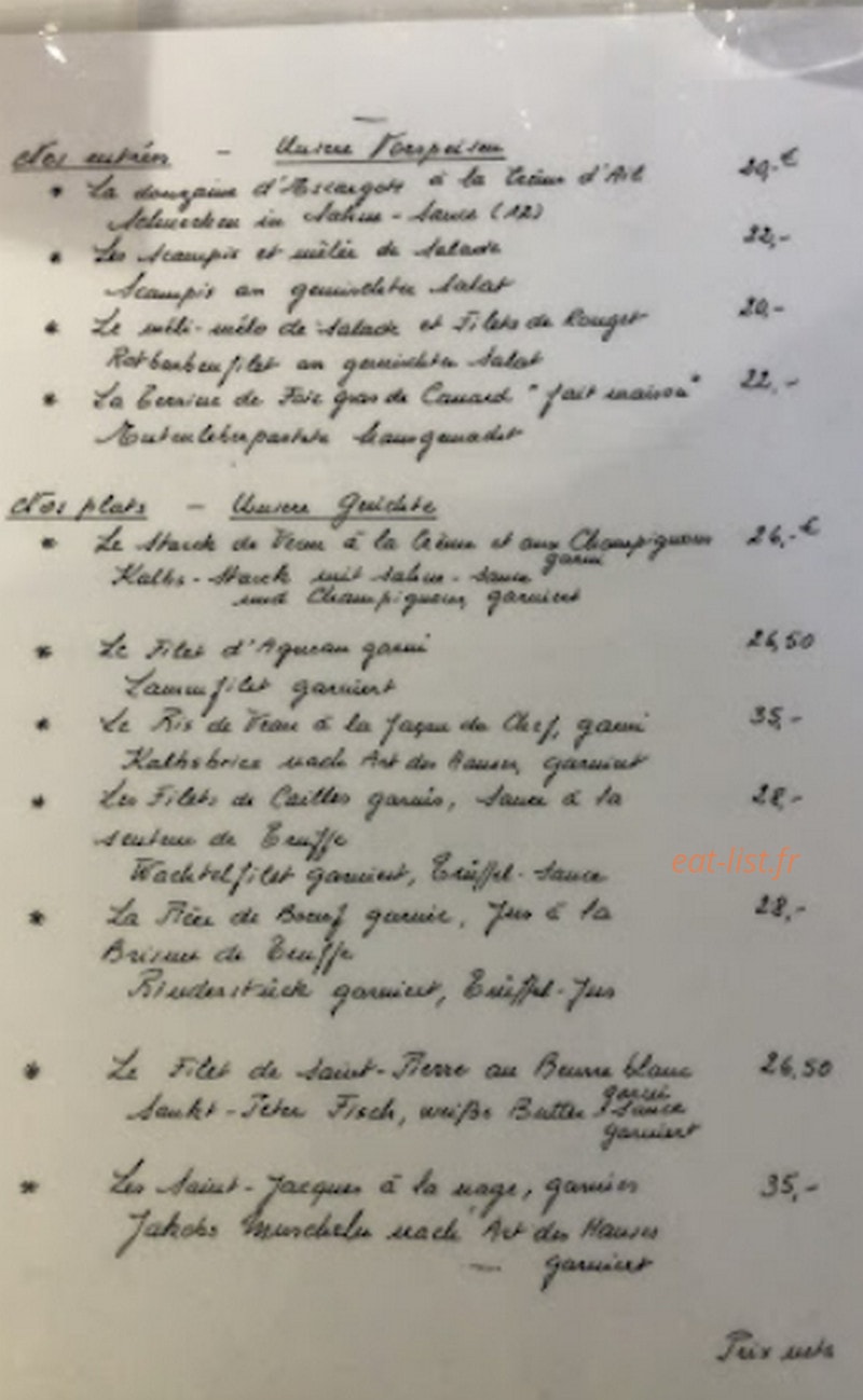 Restaurant du Marché — carte page 1