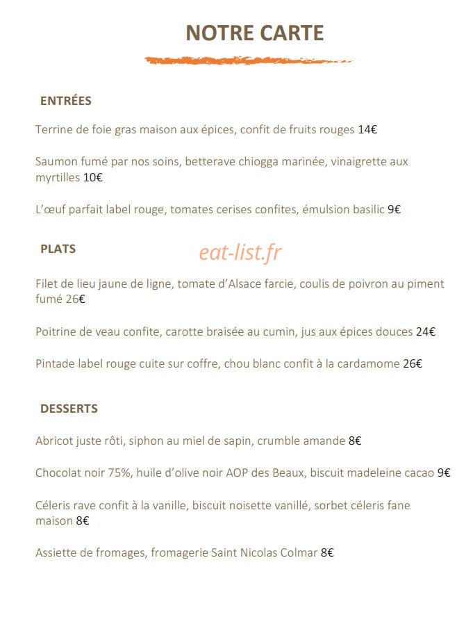 Restaurant L'incontournable — carte page 1