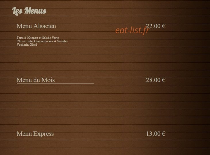 Restaurant Meistermann — carte page 2