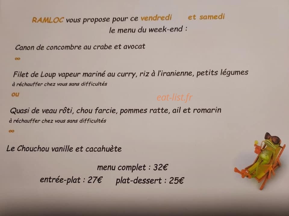 Restaurant Ramloc — carte page 2
