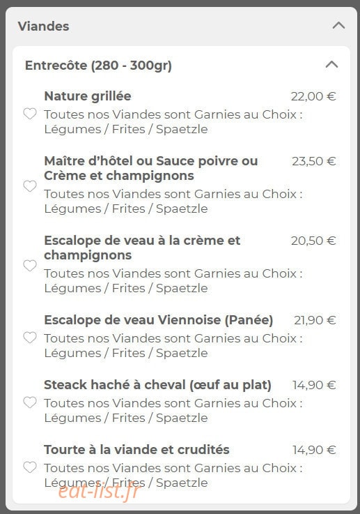 Restaurant Waldeslust — carte page 2