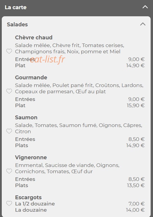 Restaurant Waldeslust — carte page 1