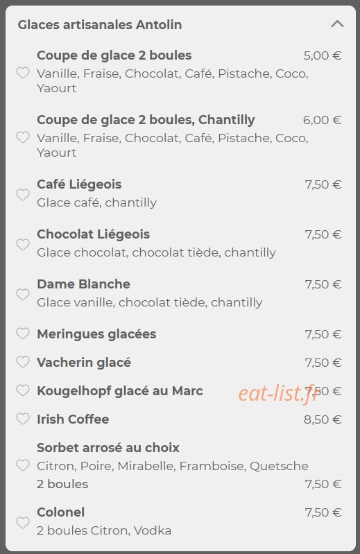 Restaurant Waldeslust — carte page 9