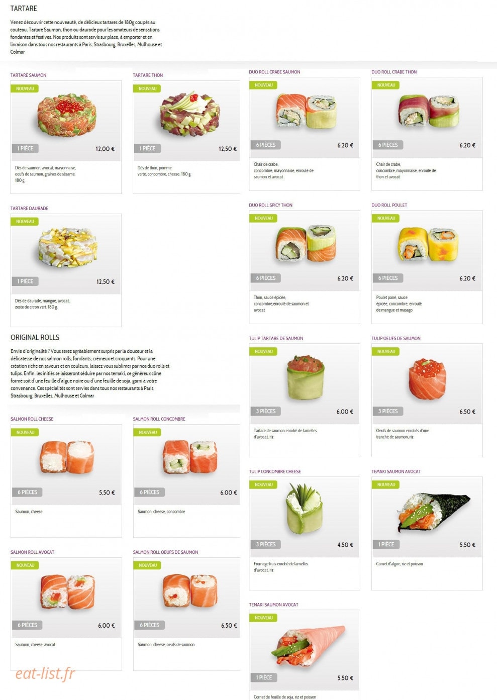Resto Sushi's — carte page 8
