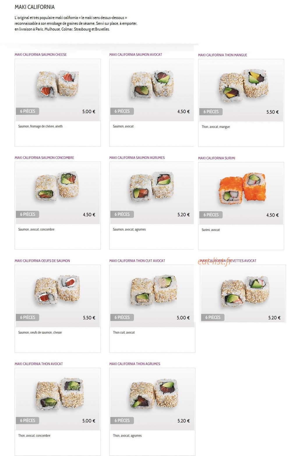 Resto Sushi's — carte page 3