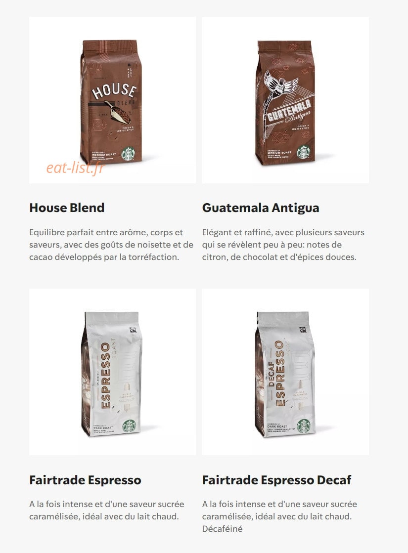 Starbucks Coffee — carte page 14