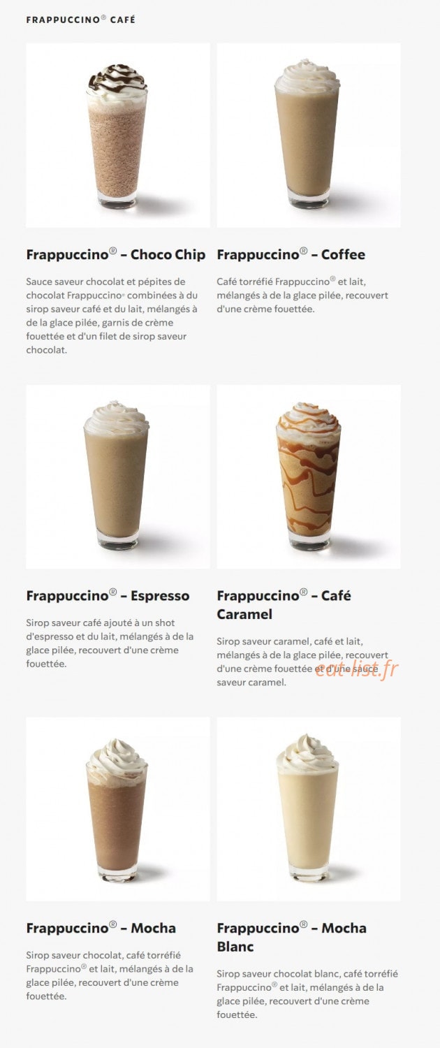 Starbucks Coffee — carte page 23
