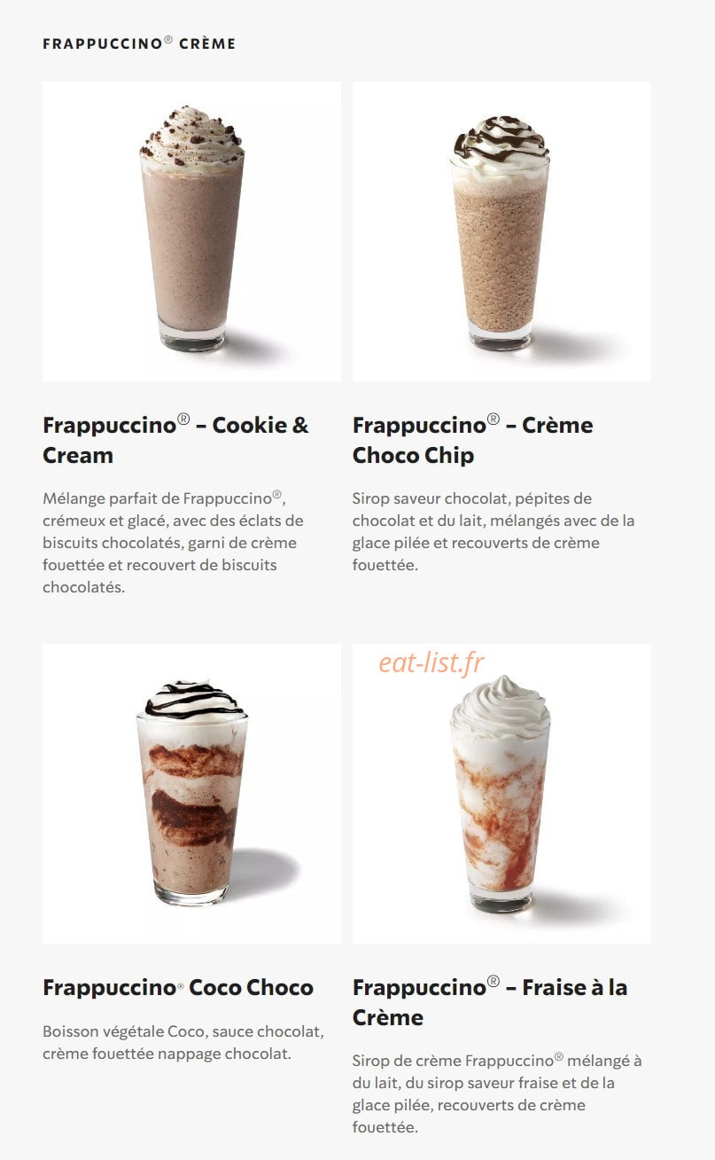 Starbucks Coffee — carte page 24