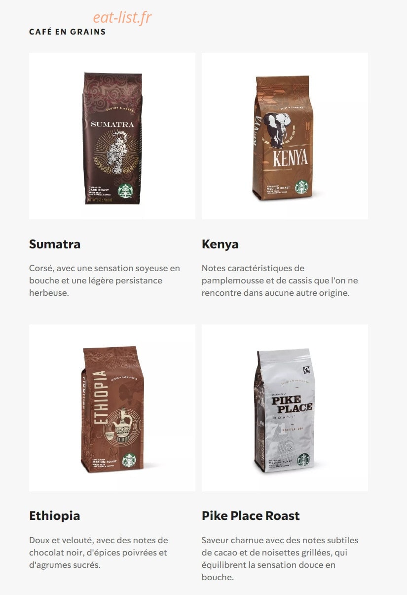 Starbucks Coffee — carte page 13