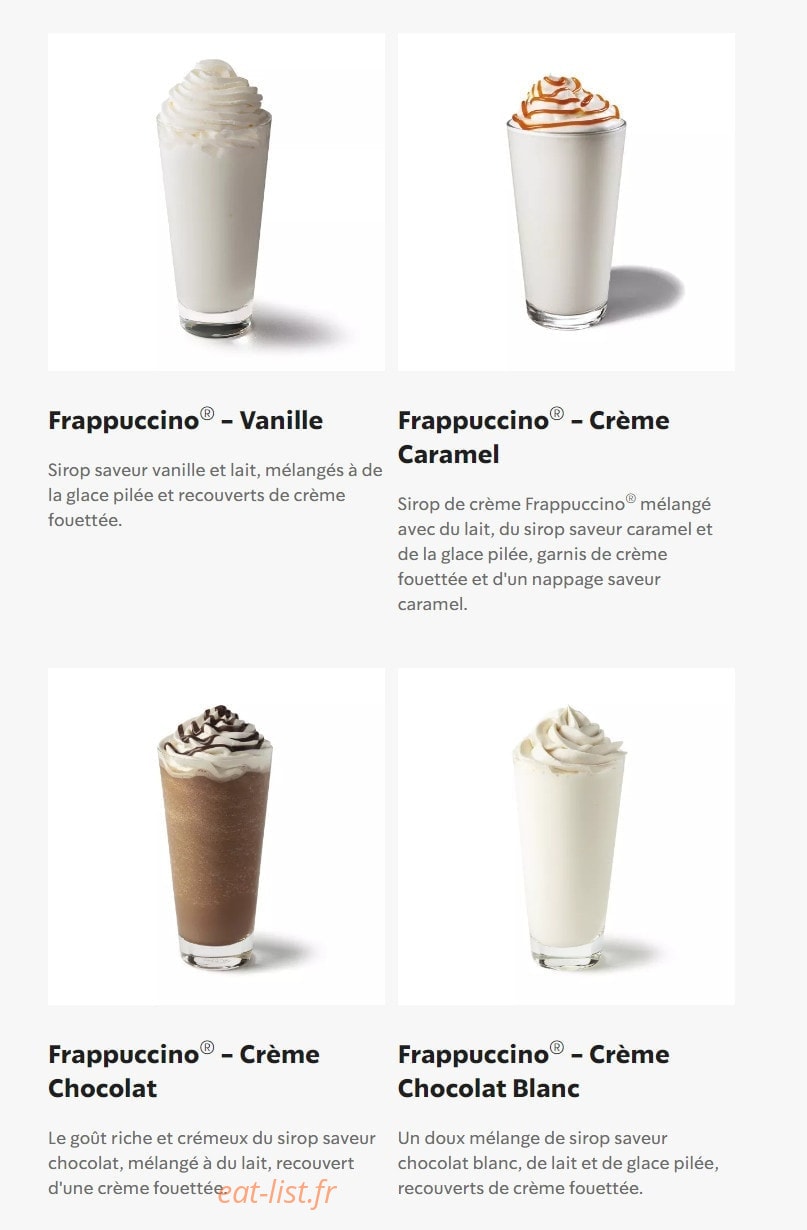 Starbucks Coffee — carte page 25