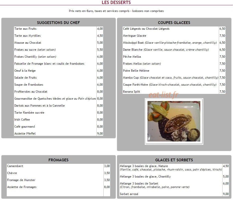 Wistub Pfeffel — carte page 4