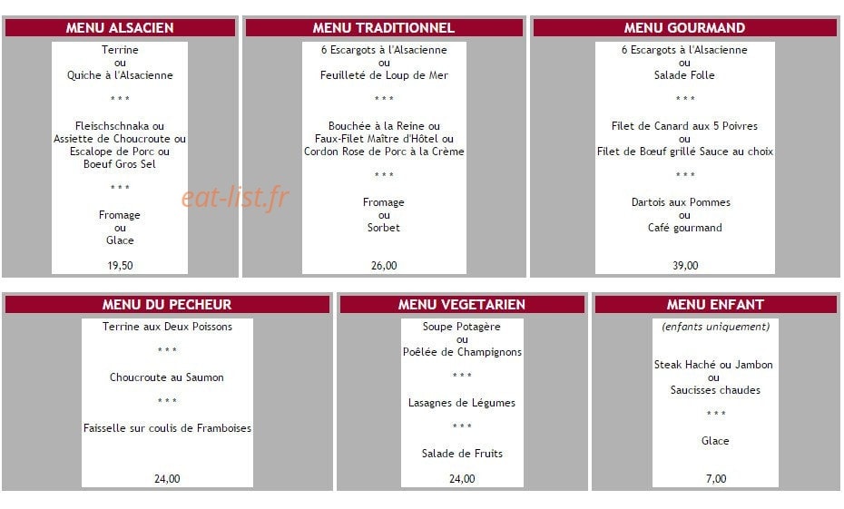 Wistub Pfeffel — carte page 2