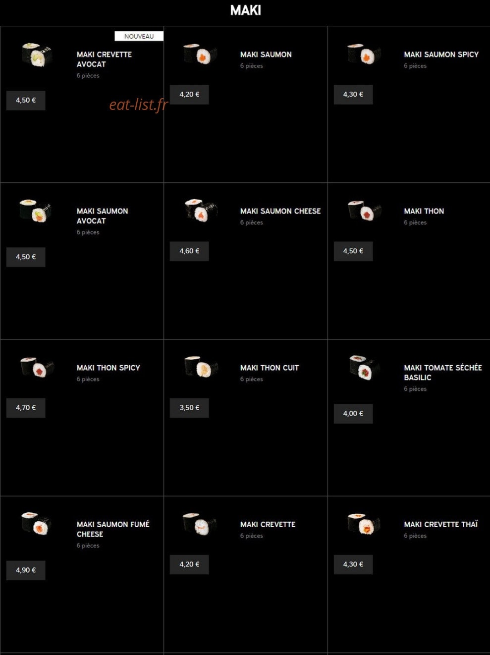 Yapan sushi — carte page 8