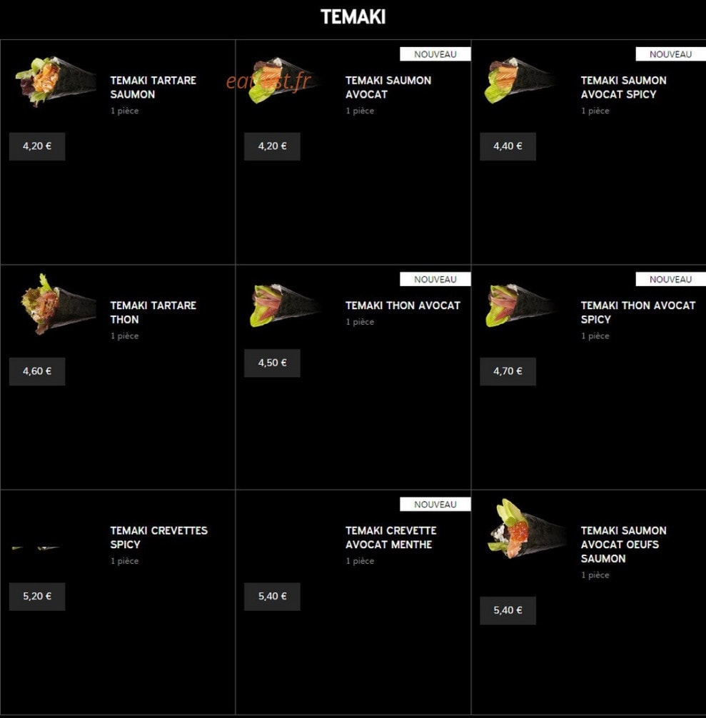 Yapan sushi — carte page 16