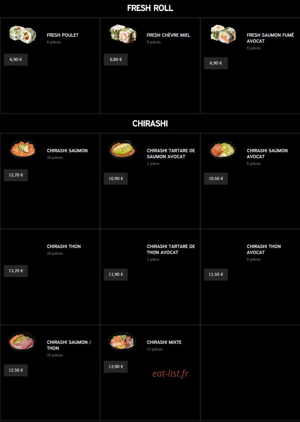 Yapan sushi — carte page 14