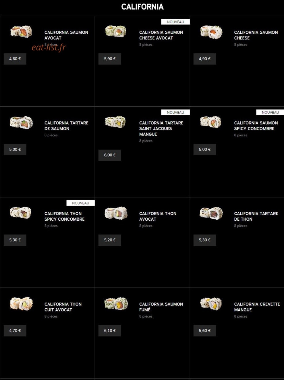 Yapan sushi — carte page 6